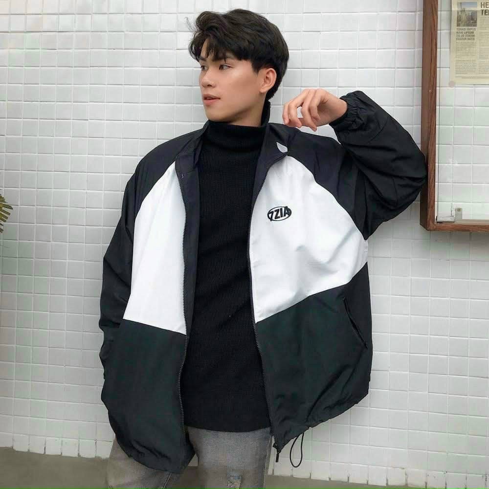 Áo khoác dù 2 lớp bomber 7ZIA bóng chày form rộng cao cấp Ulzzang thời trang 1kenz