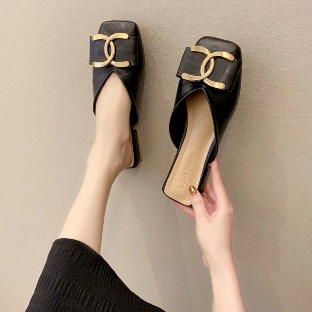 Video + Ảnh thật Dép sục nữ khóa x da mềm êm chân siêu xinh