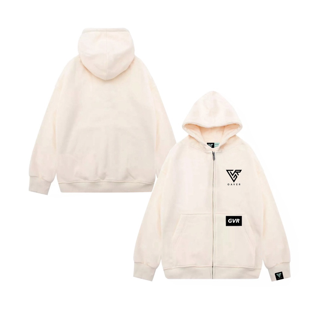 Áo khoác HOODIE ZIP localbrand GAVER - LOGO Nam Nữ Unisex, Nỉ chân cua dày dặn + (QUÀ TẶNG)