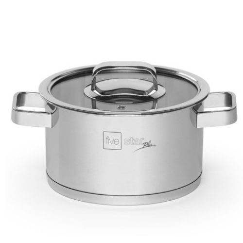 Nồi inox 304 Fivestar 3 đáy quai vuông nắp kính,dùng được bếp từ ,tặng 5 muỗng
