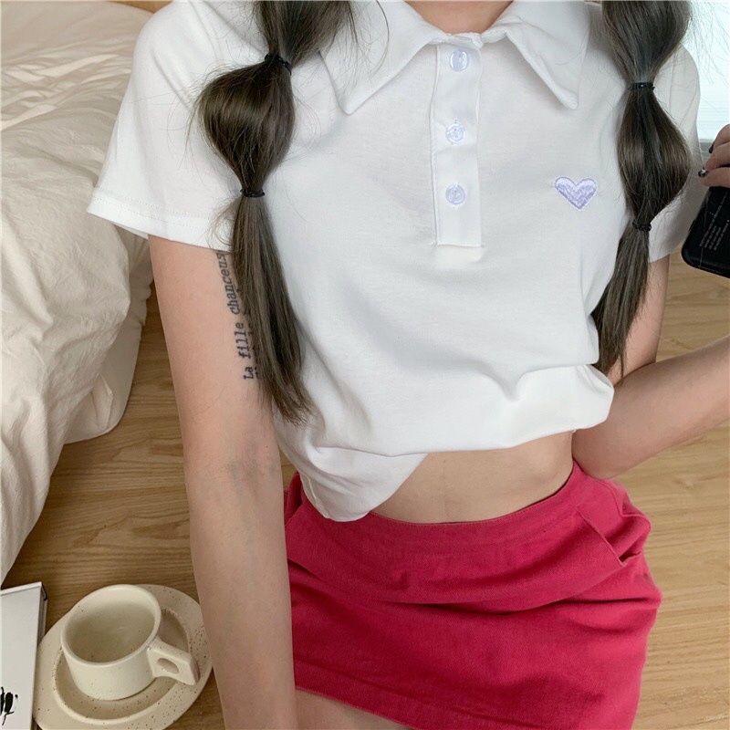 ÁO CROPTOP THÊU TRÁI TIM MÙA ĐÔNG KHÔNG LẠNH TR1