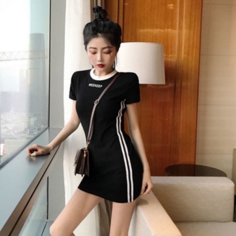 Váy Nữ Ôm Body Cộc Tay Kiểu Dáng Thể Thao | BigBuy360 - bigbuy360.vn