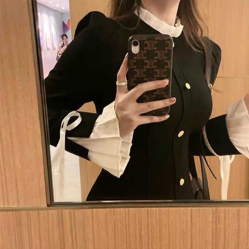 Váy tiểu thư tay xếp li