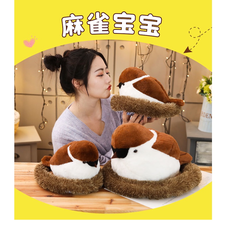 Thú Nhồi Bông Hình Chú Chim Sẻ Sáng Tạo