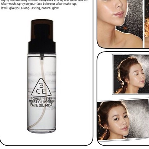 XỊT KHOÁNG KIỀM DẦU 3CE MOIST GLOSSING FACE OIL MIST | BigBuy360 - bigbuy360.vn