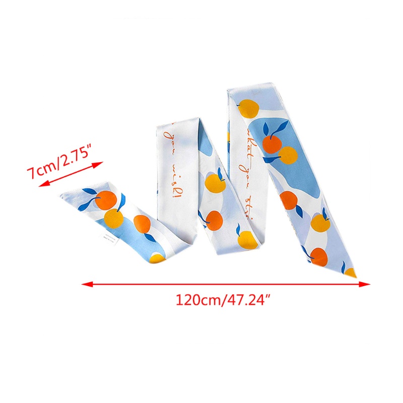 Khăn Quàng Cổ 120cm Vải Lụa In Họa Tiết Trái Cây Nhiều Màu Sắc Thời Trang Mùa Hè Cho Nữ