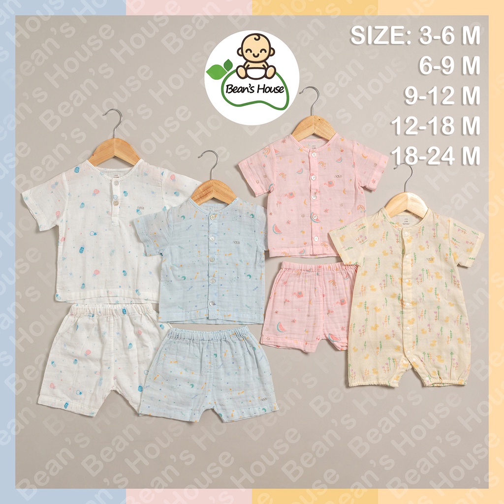 Bộ Nous vải xô cho bé sơ sinh