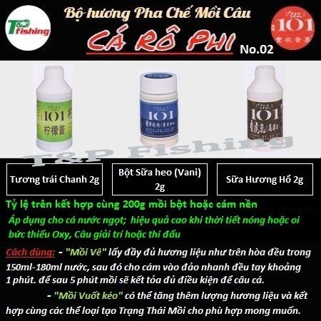 Bộ hương pha chế mồi câu cá Rô Phi 101 Đài Loan