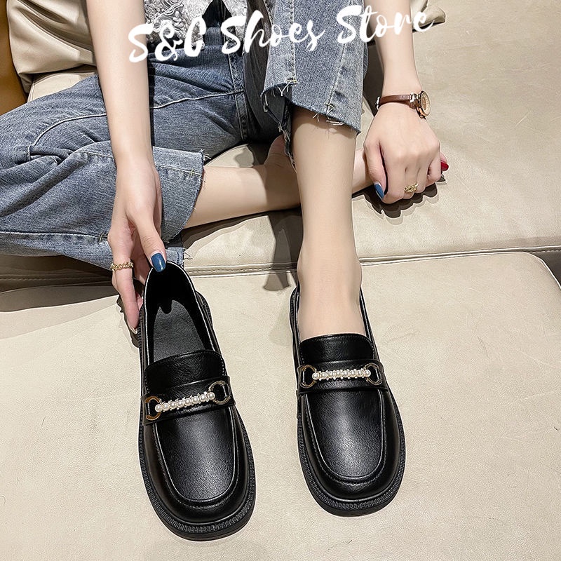 Giày Cao 2CM Mary Jane Bằng Da PU Màu Đen Thời Trang Cao 2022