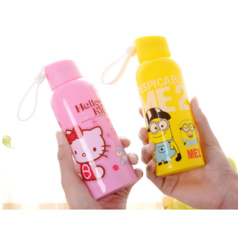 Bình nước doremon 2 lớp hoạt hình 400ml BN23 thuỷ tinh bình nước cute chai nước dễ thương