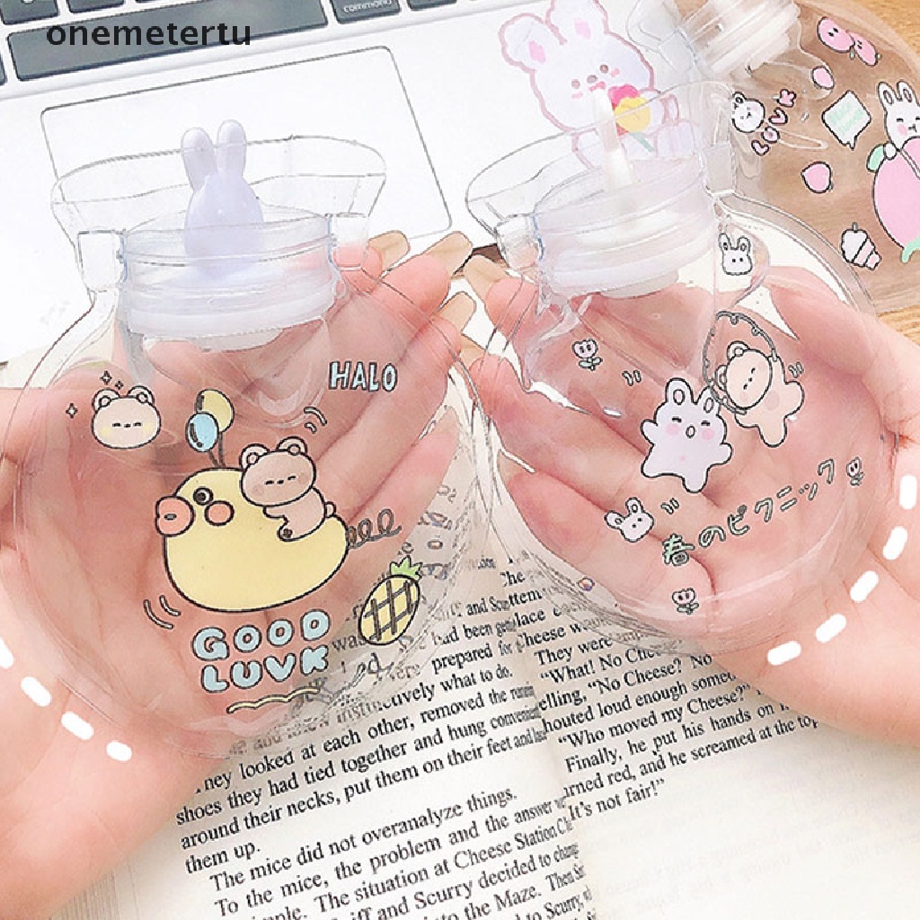 Túi Chườm Nước Nóng Mini Trong Suốt Họa Tiết Hoạt Hình Dễ Thương