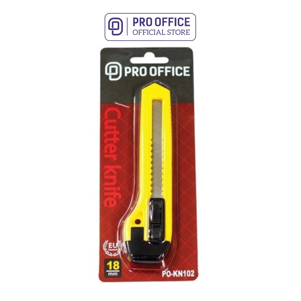 Dao Rọc Giấy PRO OFFICE 18mm Chất Liệu Cao Cấp, Không Gỉ, Sắc Bén, Độ Bền Cao PO-KN102