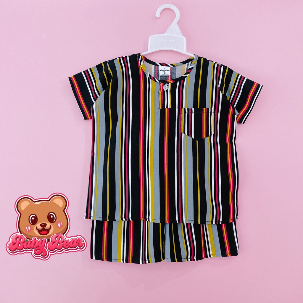 Đồ tole bé trai, bộ tole bé trai 8-50kg cộc tay vải lanh - Babybearvn