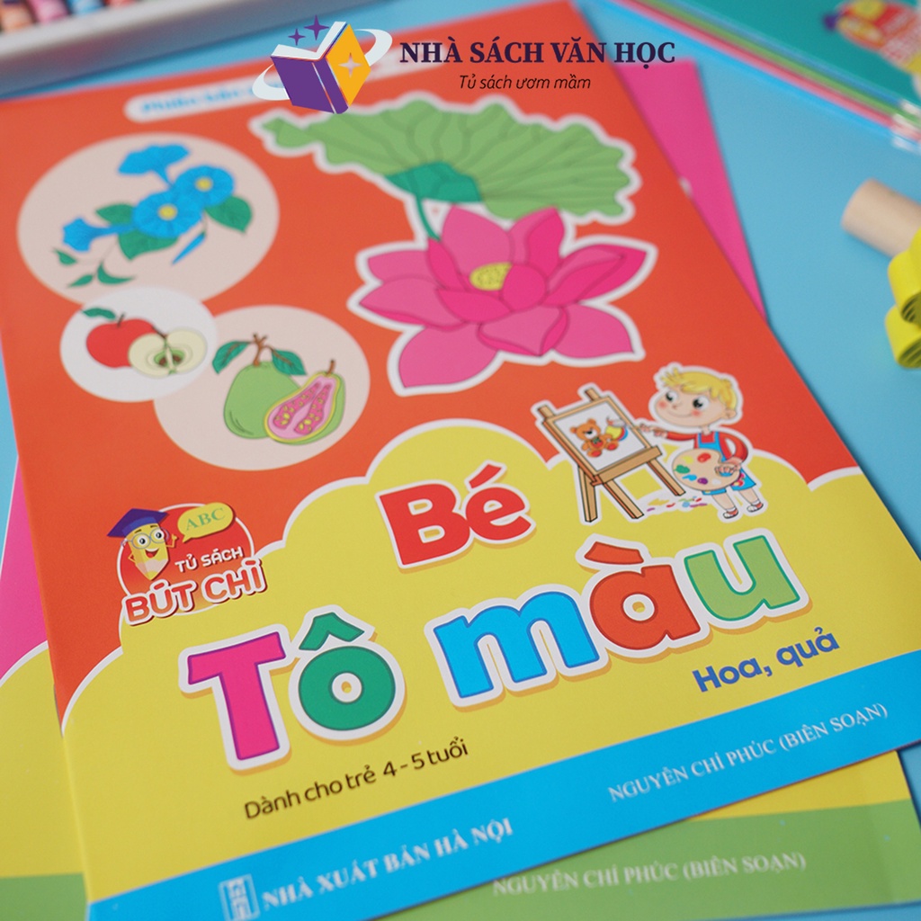 Sách - Combo Tập Tô Màu Cho Bé Từ 4 - 5 Tuổi - 8 Quyển Tô Màu Song Ngữ Anh Việt