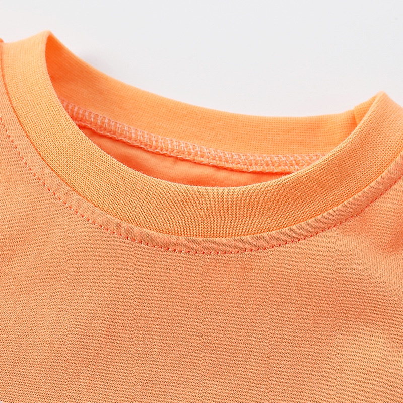 Áo Thun Cotton Cổ Tròn Tay Ngắn In Hình Bướm &amp; Kỳ Lân Dễ Thương Dành Cho Bé Gái