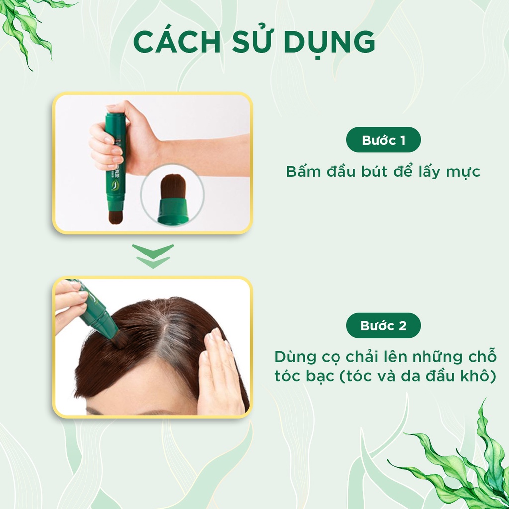 Bút nhuộm tóc phủ bạc tạm thời tại nhà nam/nữ màu nâu tối cao cấp RISHIRI 20g