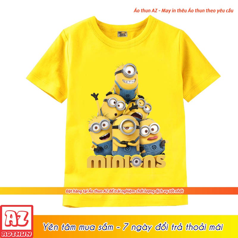 Áo thun trẻ em in hình Minion dễ thương - 3 màu trắng vàng xanh M2634