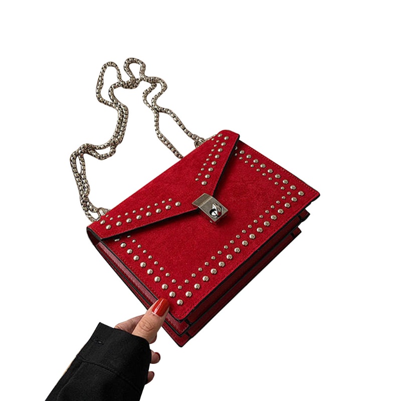 Túi Da Đeo Chéo Vai Có Dây Xích Kiểu Cổ Điển Cho Nữ