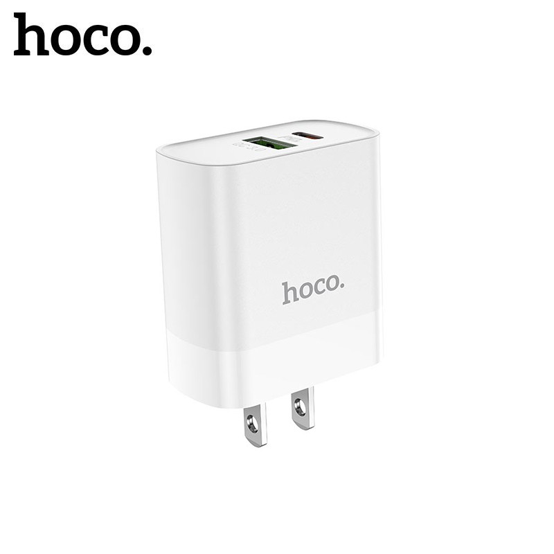Củ sạc nhanh PD20W Hoco C80 cổng USB + Type-C chuôi dẹt Q.C 3.0 cho mọi thiết bị