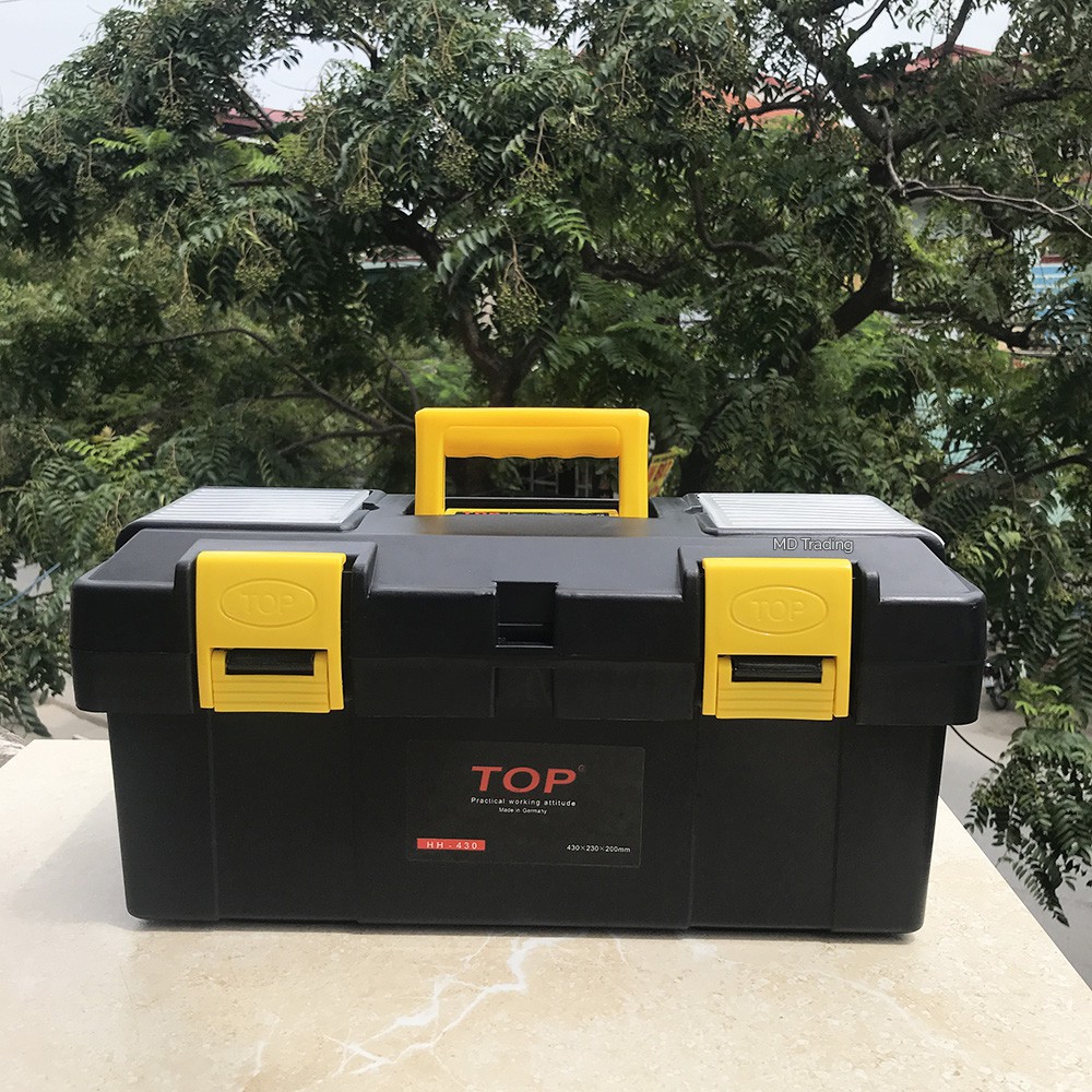 Thùng đựng đồ nghề TOP HH-430 cao cấp – Hộp đựng dụng cụ sửa chữa nhựa cứng, khóa chắc chắn