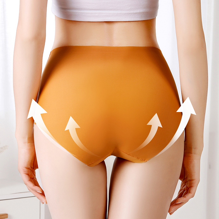 M~XL Women's Panties High Waist Abdomen Buttocks Ice Silk Seamless Cotton Antibacterial Briefs | WebRaoVat - webraovat.net.vn