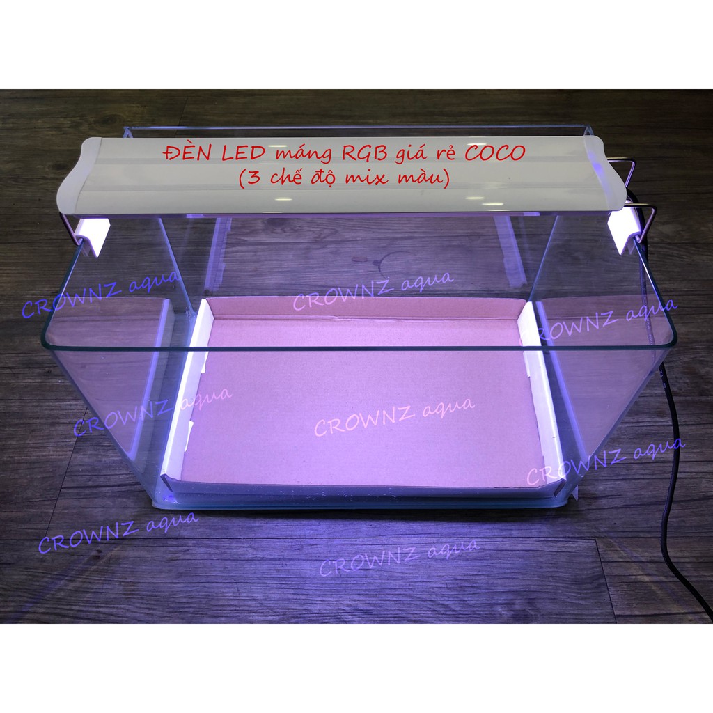 ĐÈN LED máng - ĐÈN LED thủy sinh RGB giá rẻ COCO cho bể thủy sinh 30cm/40cm/60cm (3 chế độ mix màu)