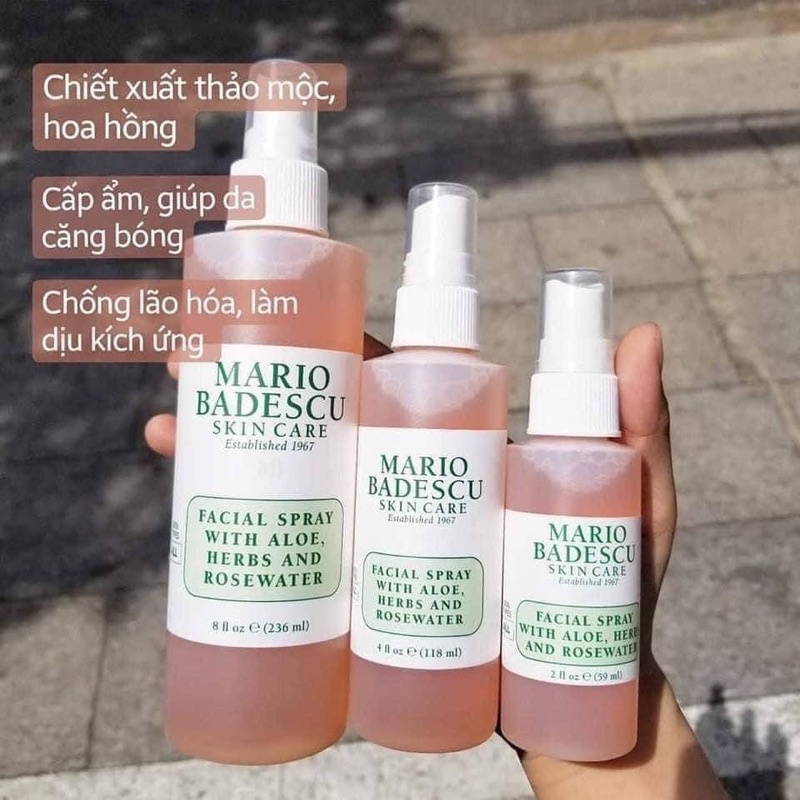 [Bill Sephora US] Toner xịt khoáng Mario Badescu Facial Spray