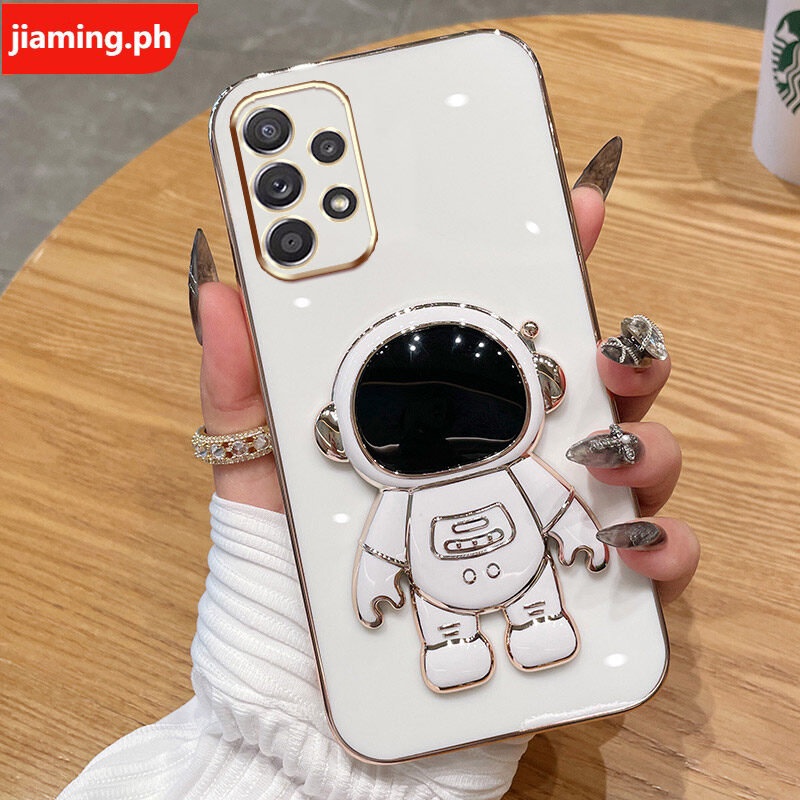 Ốp Điện Thoại Mềm Mạ Điện Hình Phi Hành Gia 3D Có Giá Đỡ Cho Samsung A52 4G A32 A22
