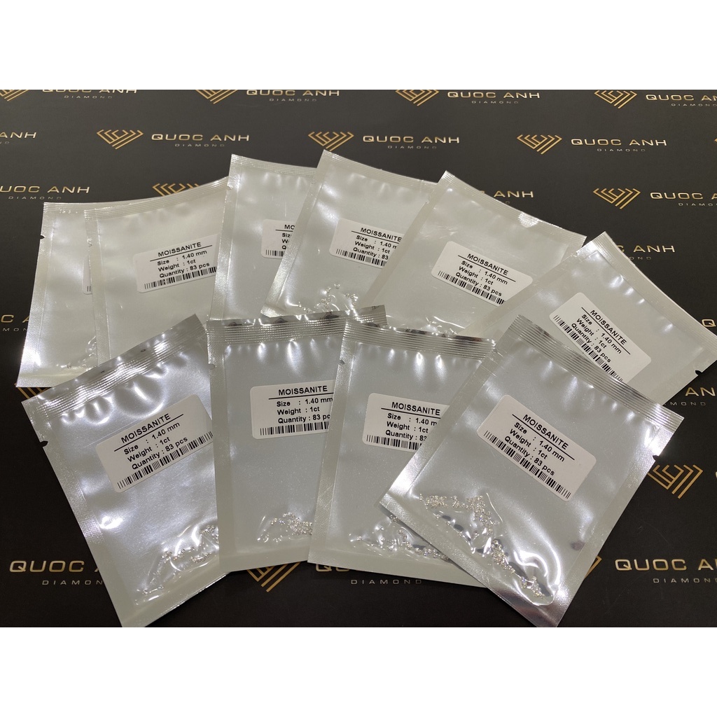 Combo 1 túi  Kim cương Moissanite Mỹ - Trắng - size 0.8 - 2.5 ly siêu đẹp