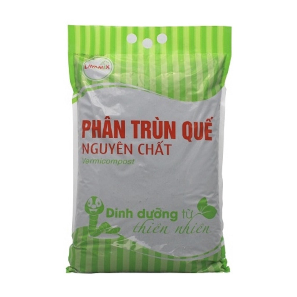 Phân Trùn Quế Nguyên Chất Lavamix 2Kg Phân Hữu Cơ Bón Rau và Cây Cảnh, Trộn Giá Thể Trồng Cây