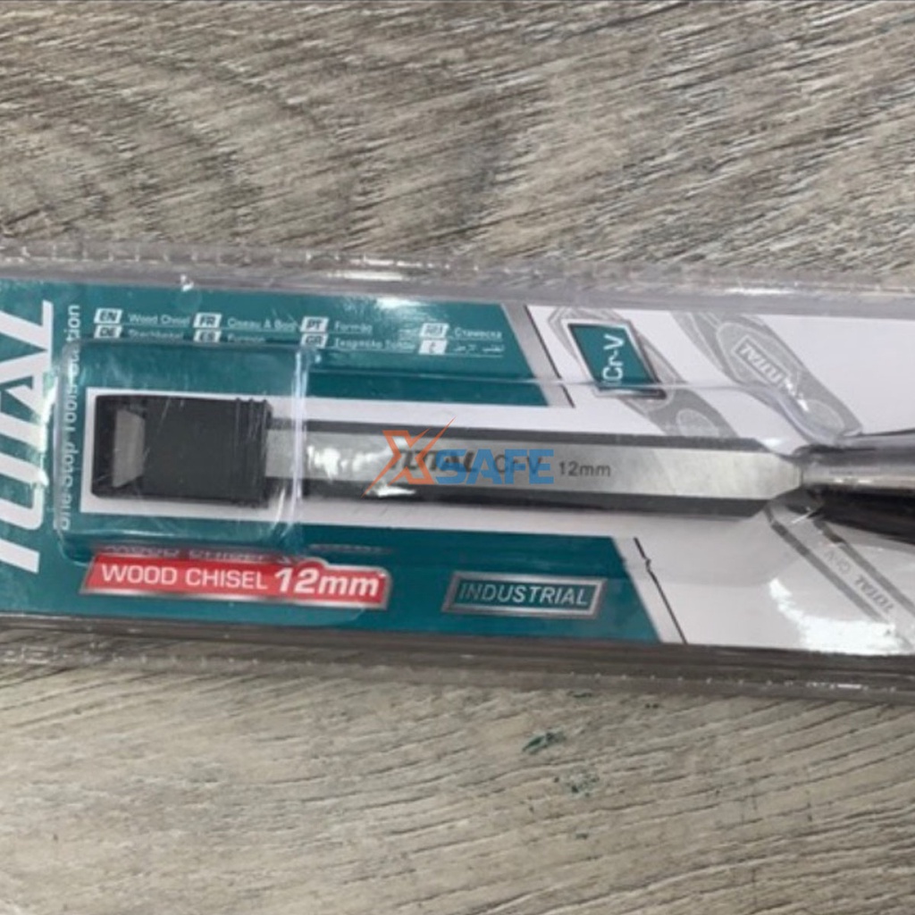 Đục gỗ cầm tay đầu dẹp TOTAL đủ kích cỡ thép Cr-V siêu cứng, chống rỉ sét dùng điêu khắc, tiện gỗ
