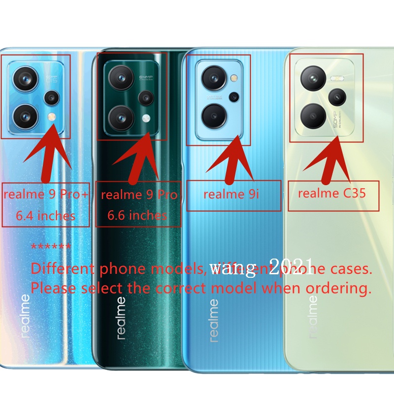 Ốp Điện Thoại Dẻo Trong Suốt Họa Tiết Bươm Bướm Nhiều Màu Kèm Dây Đeo Cho Realme C35 / 9 Pro + / 9Pro / 9i