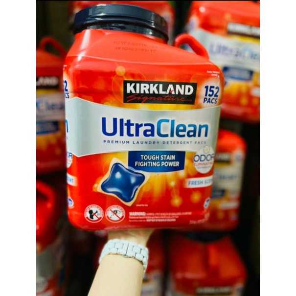 Viên giặt xả quần áo Kirkland Signature Ultra Clean 152 viên của Mỹ