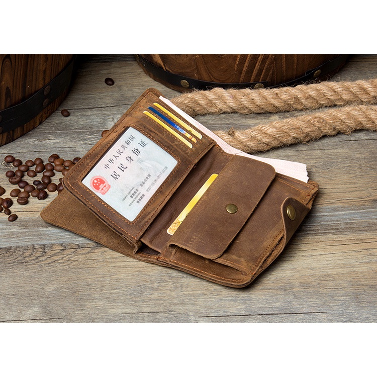 Ví da gấp thời trang có ngăn đựng thẻ dành cho namM191