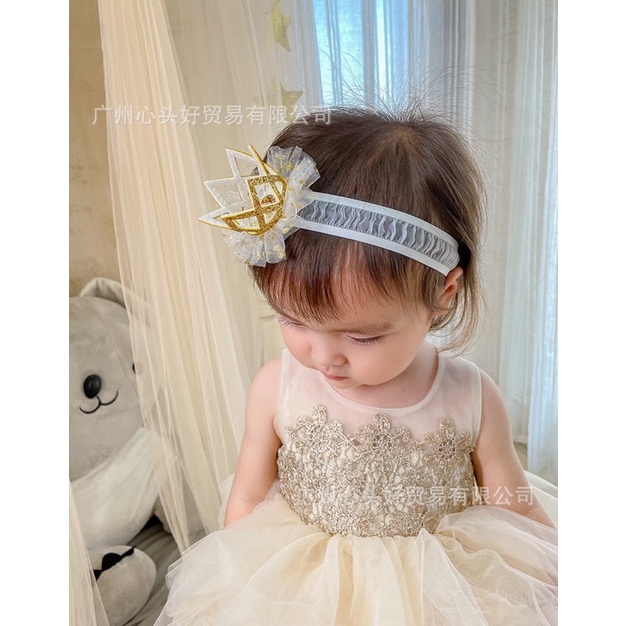 Băng đô/Kẹp tóc vương miện đáng yêu phong cách Hàn Quốc cho bé