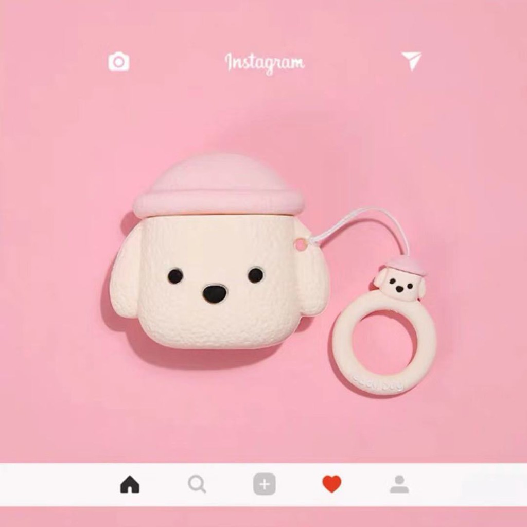 Vỏ bảo vệ hộp sạc tai nghe bằng silicon họa tiết hoạt hình đáng yêu cho AirPods 1/2