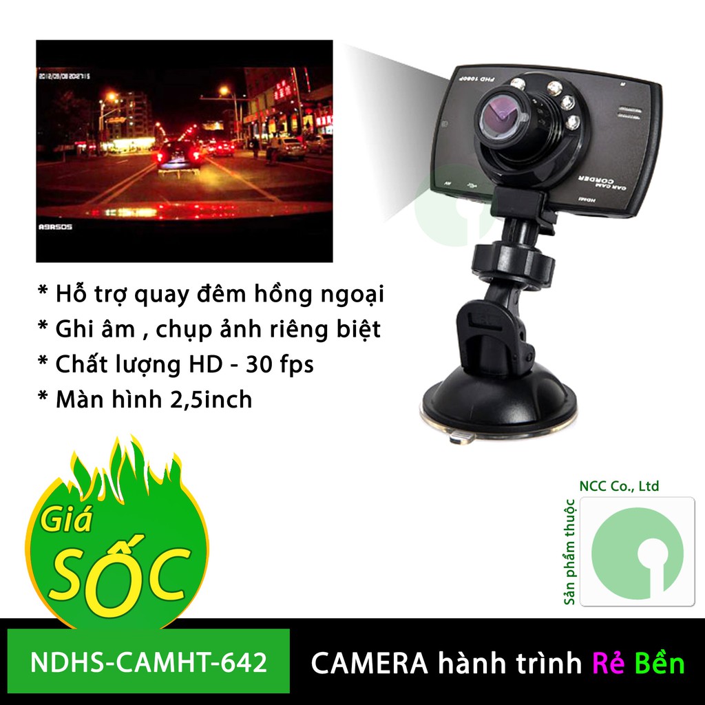 Camera hành trình Full HD DVR gắn ô tô xe hơi hoặc xe máy - NDHS-CAMHT-642 | BigBuy360 - bigbuy360.vn