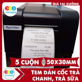5 Cuộn giấy in tem trà chanh 50x30 - Decal nhiệt dán ly trà chanh, trà sữa - CAM KẾT RẺ NHẤT THỊ TRƯỜNG