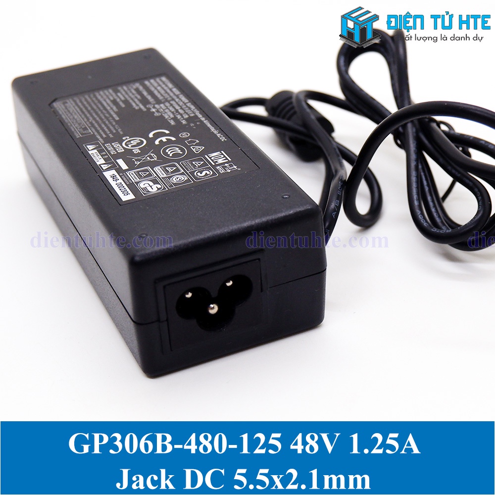 Adapter nguồn AC-DC GP306B-480-125 48V 1.25A Jack DC 5.5x2.1mm