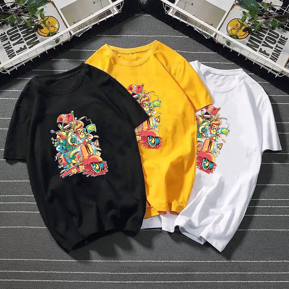 Áo thun nữ form rộng họa tiết hoạt hình vải dày mịn TEEW460