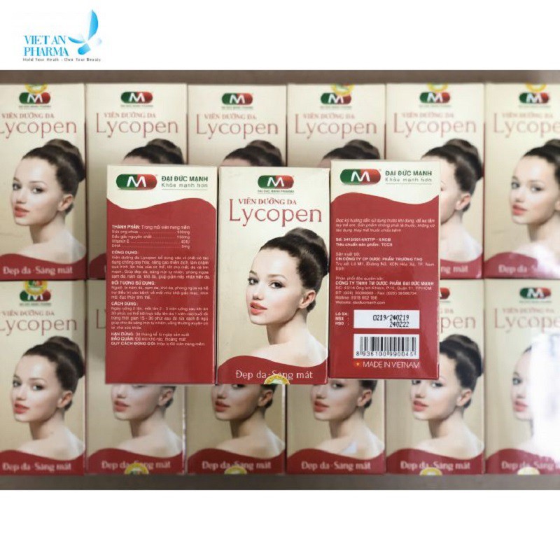 Viên Dưỡng Da Lycopen Đại Đức Mạnh, Làm Chậm Quá Trình Lão Hóa, Giúp Đẹp Da, Sáng Mắt, Lọ 60 Viên, vietanpharma | BigBuy360 - bigbuy360.vn