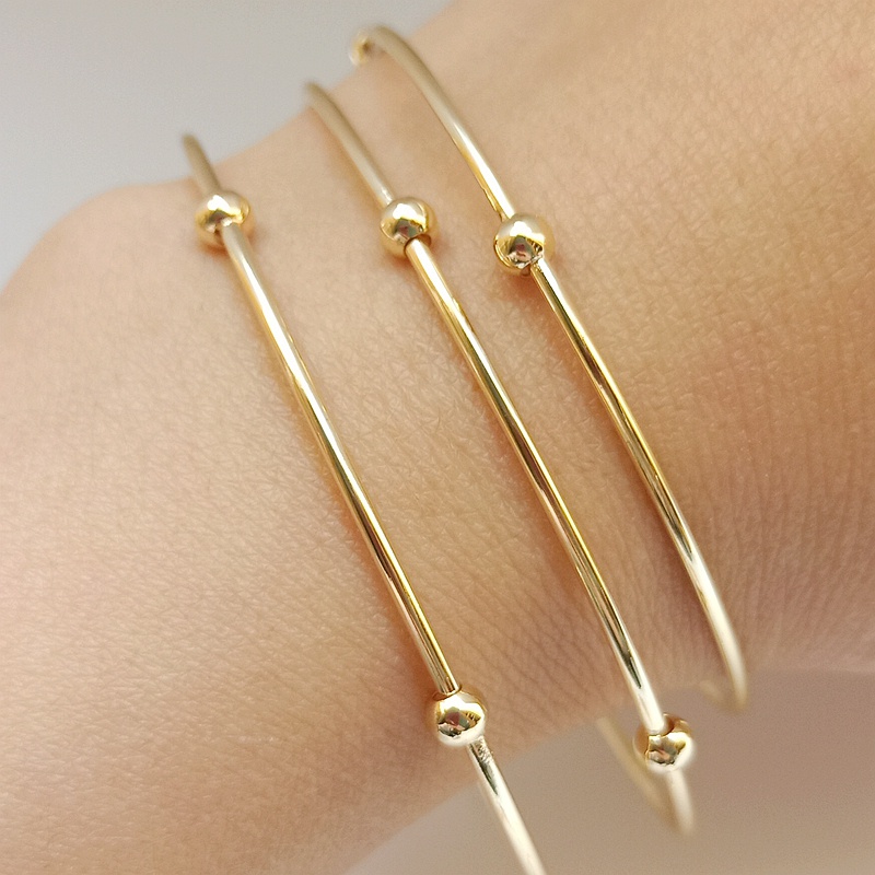 Vòng Đeo Tay Bằng Đồng 14K Thời Trang Cao Cấp 55mm