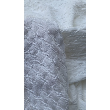 Vải thun thêu trắng