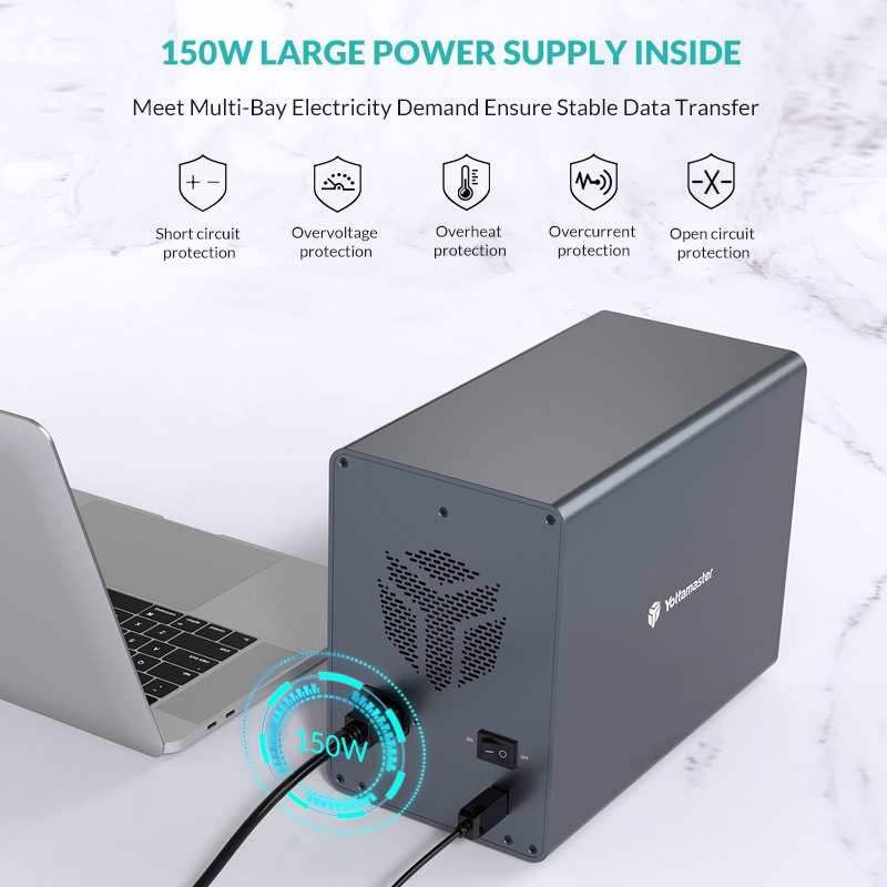 Hộp đựng ổ cứng 5 Bay 3.5 inch Yottamaster FS5U3-US-GY