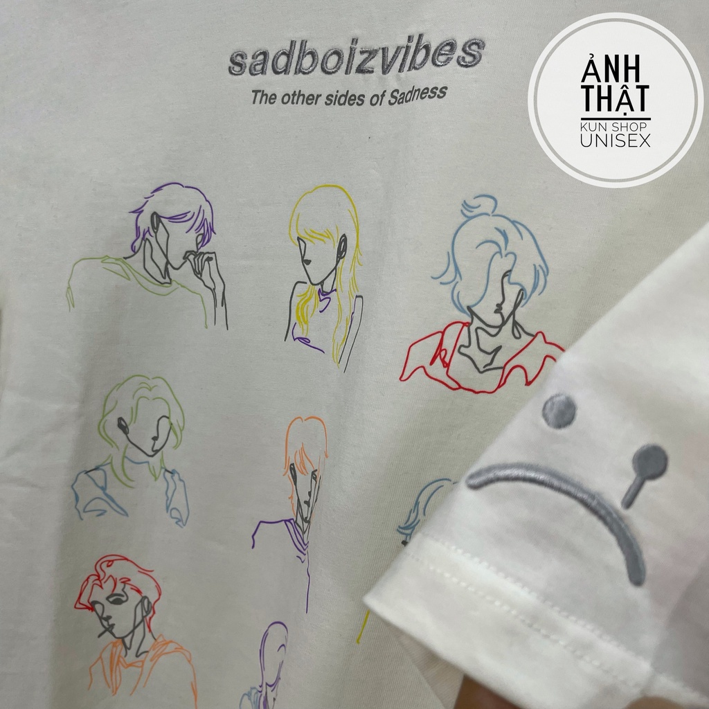 Áo thun unisex sadboiz sadboizvibes toss tee áo thun tay lỡ nam nữ sadboiz toos hình thêu full tag