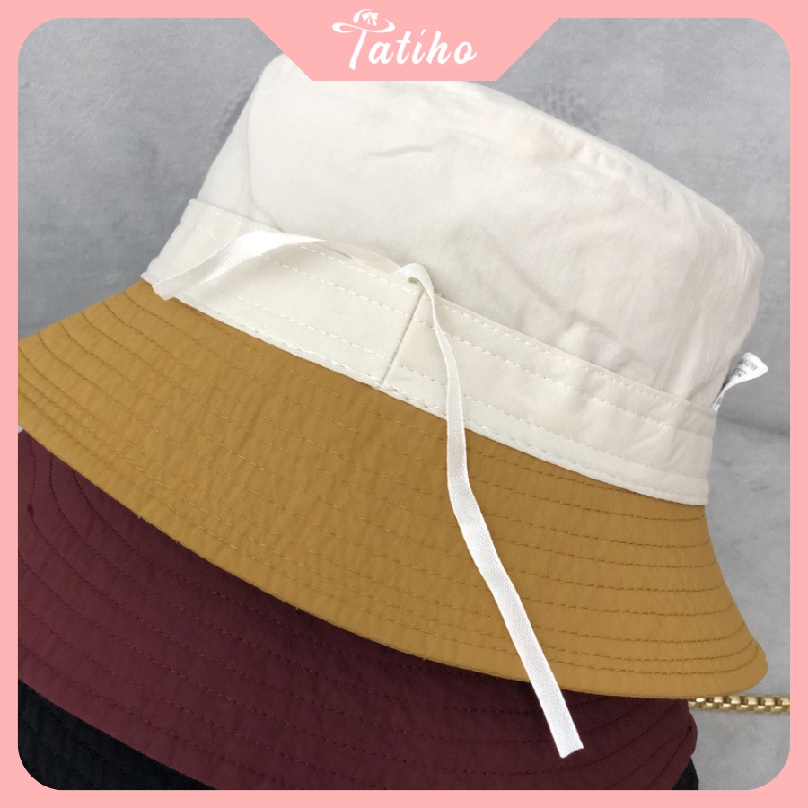 Mũ Bucket Retro Unisex Vành Ngắn Phối Hai Màu Chất Cotton Họa Tiết LA Phong Cách Cá Tính Thời Trang Hàn Quốc - Mã NV041