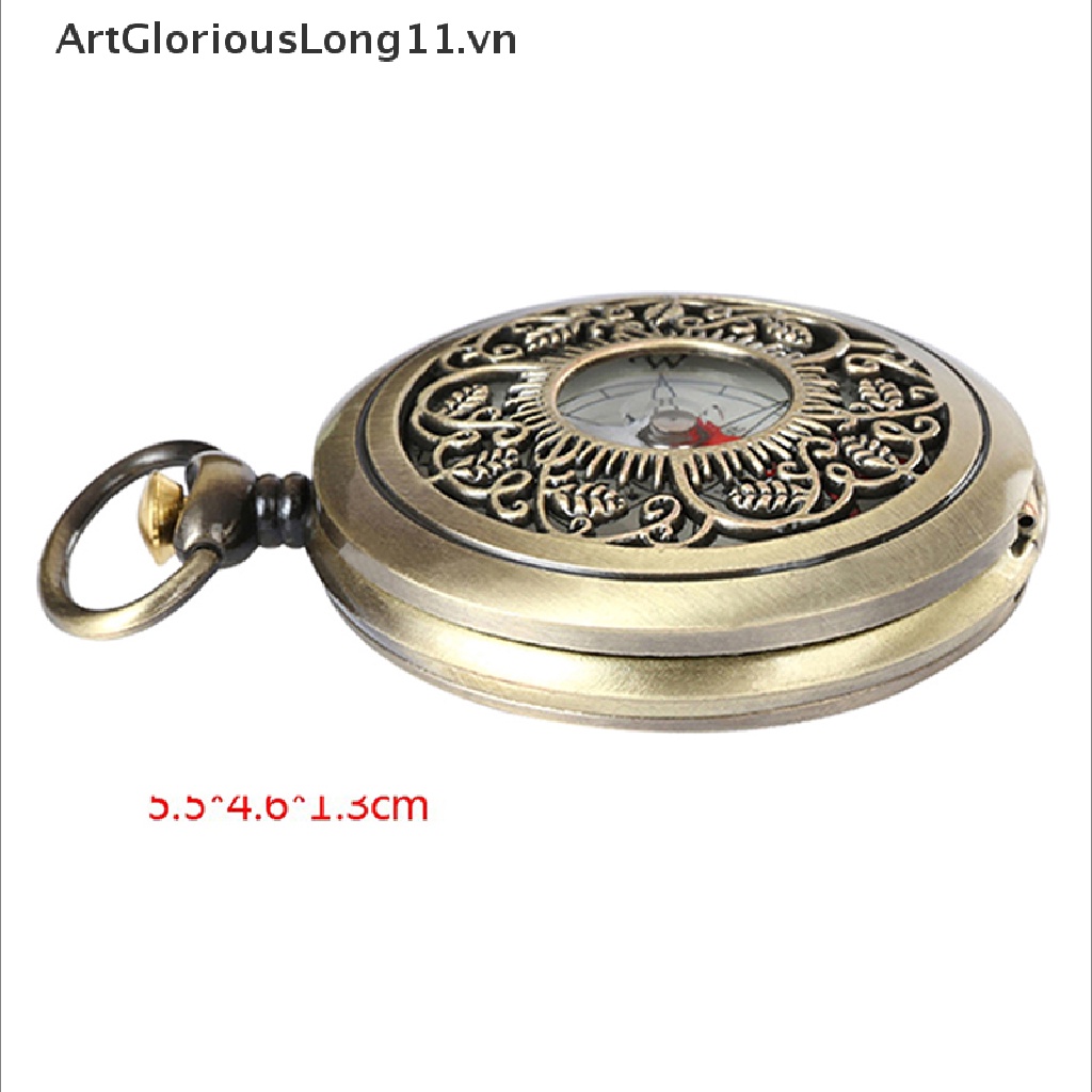 Đồng Hồ Bỏ Túi Kiêm La Bàn Bằng Đồng Thiết Kế Cổ Điển Dùng Khi Đi Bộ Đường Dài Ngoài Trời Mới