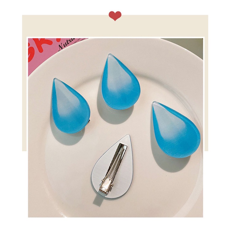 (Hàng Mới Về) Kẹp Tóc Hình Giọt Nước Không Gây Mồ Hôi 2021