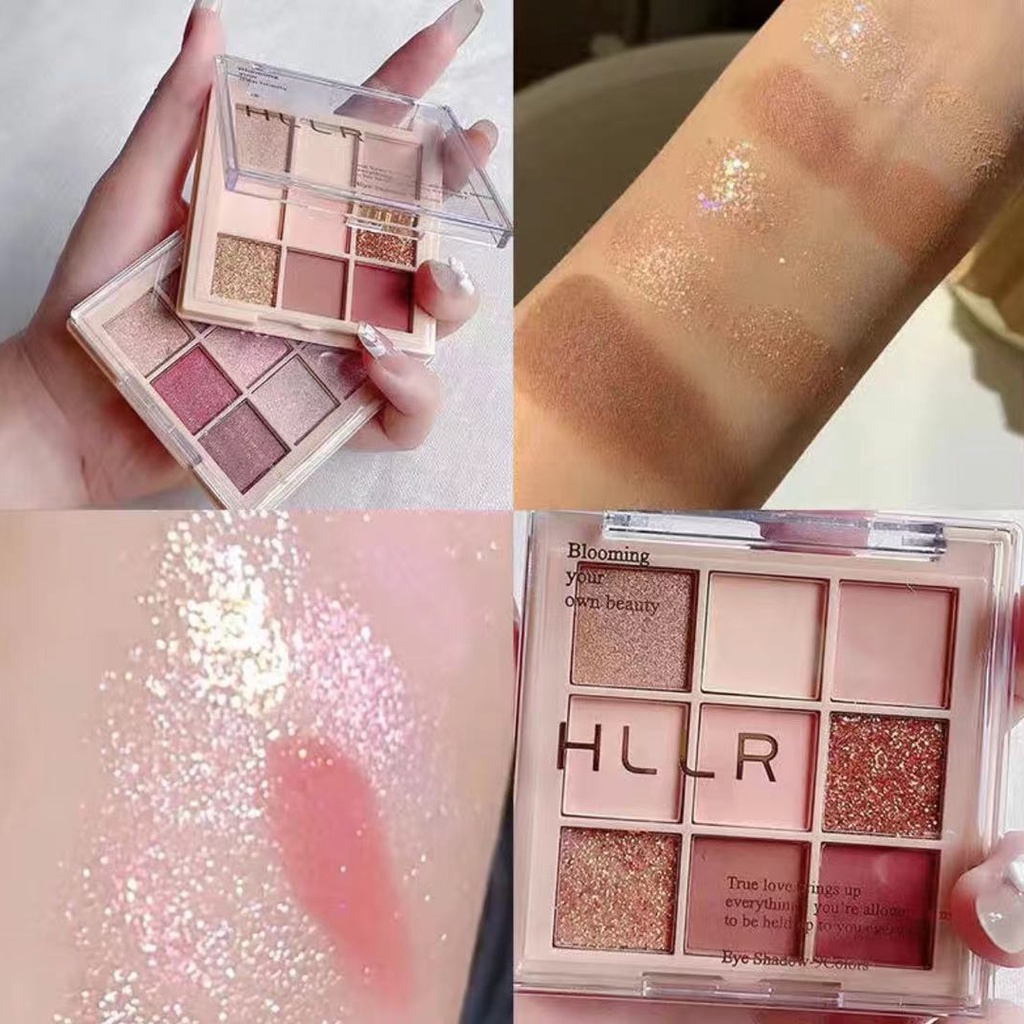 [Hàng mới về] Bảng phấn mắt 9 màu tông lì và ánh ngọc trai kết hợp trang điểm kháng nước lâu trôi