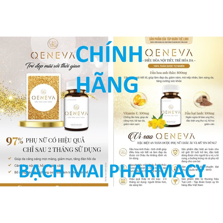(CHÍNH HÃNG) Viên uống Tinh dầu Hoa Anh Thảo OENEVA, tăng cường nội tiết tố nữ, chống lão hóa, tóc khô xơ, yếu sinh lý | BigBuy360 - bigbuy360.vn